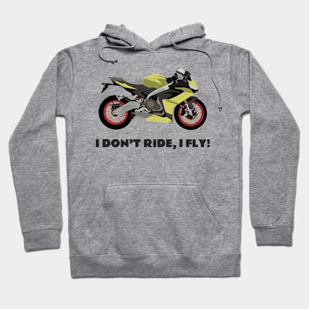 I don't ride, I fly! Aprilia RS 660 Hoodie by WiredDesigns